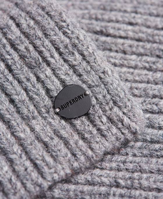 Superdry eșarfă premium cu nervuri studios accesorii gri deschis bărbați JX0Z1812