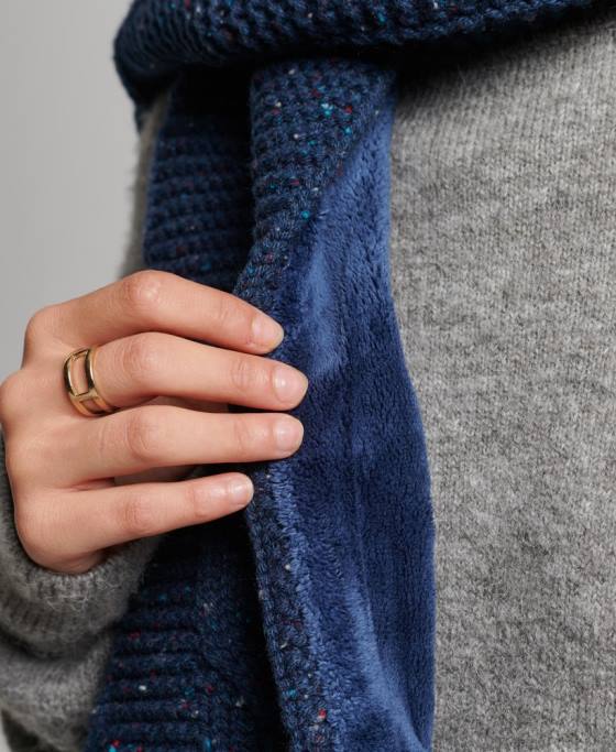 Superdry eșarfă tricot cablu accesorii marina femei JX0Z4251