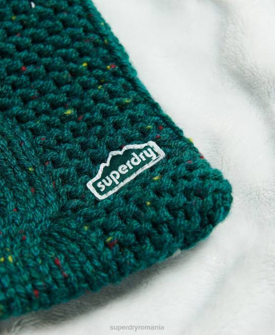 Superdry eșarfă tricot cablu accesorii verde femei JX0Z4254