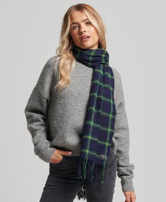 Superdry eșarfă vintage check accesorii marina femei JX0Z4239