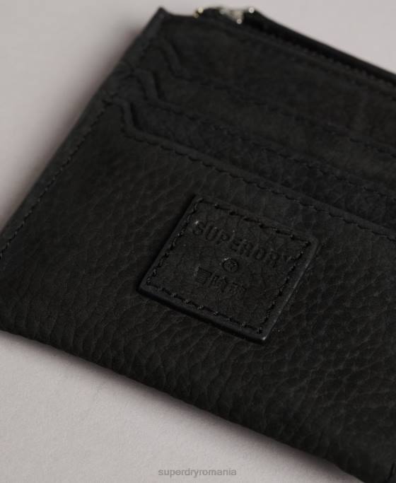 Superdry fermoar din piele în jurul posetei accesorii negru femei JX0Z4315