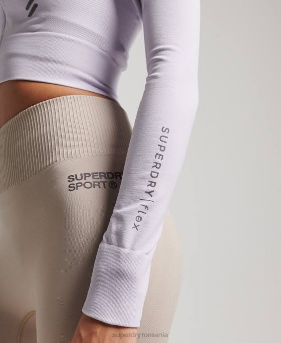 Superdry fermoar fără cusături prin stratul mijlociu superior îmbrăcăminte Violet femei JX0Z4170