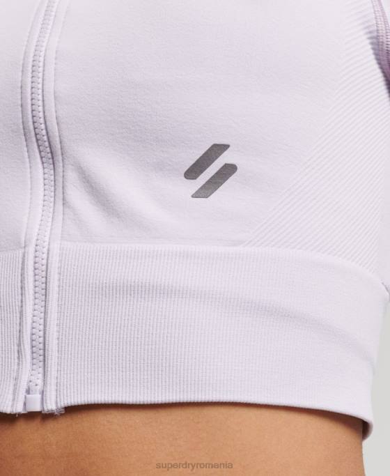 Superdry fermoar fără cusături prin stratul mijlociu superior îmbrăcăminte Violet femei JX0Z4170