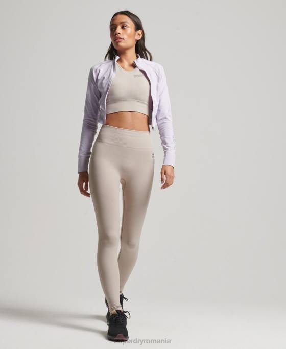 Superdry fermoar fără cusături prin stratul mijlociu superior îmbrăcăminte Violet femei JX0Z4170