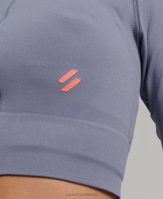 Superdry fermoar fără cusături prin stratul mijlociu superior îmbrăcăminte Violet femei JX0Z4177