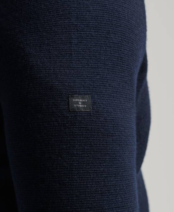 Superdry fermoar merino prin cardigan tricotat îmbrăcăminte marina bărbați JX0Z1317