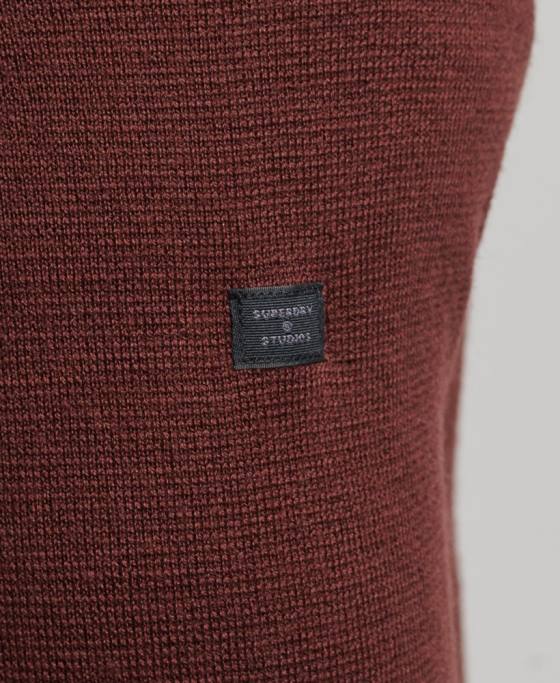 Superdry fermoar merino prin cardigan tricotat îmbrăcăminte maro bărbați JX0Z1256