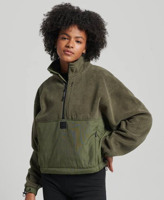 Superdry fleece hibrid tech îmbrăcăminte kaki femei JX0Z5817