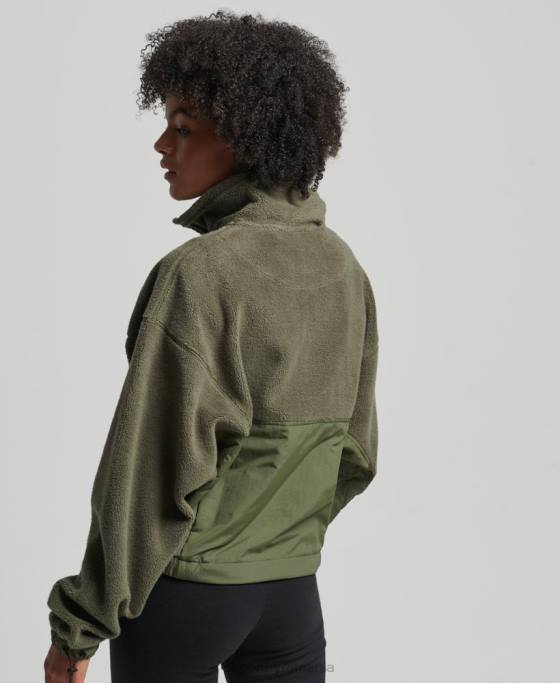 Superdry fleece hibrid tech îmbrăcăminte kaki femei JX0Z5817