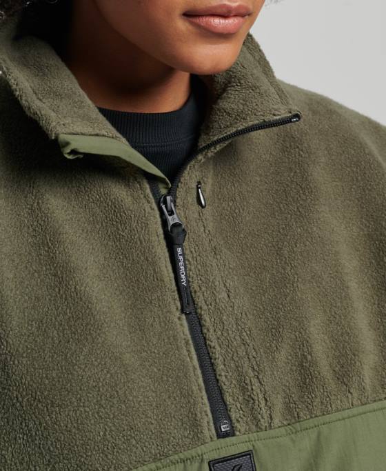 Superdry fleece hibrid tech îmbrăcăminte kaki femei JX0Z5817