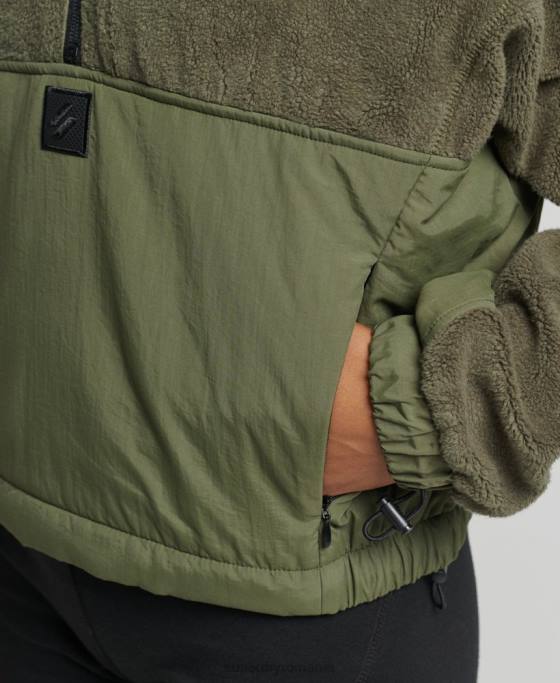 Superdry fleece hibrid tech îmbrăcăminte kaki femei JX0Z5817