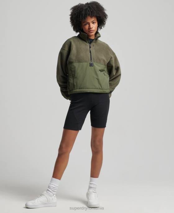 Superdry fleece hibrid tech îmbrăcăminte kaki femei JX0Z5817