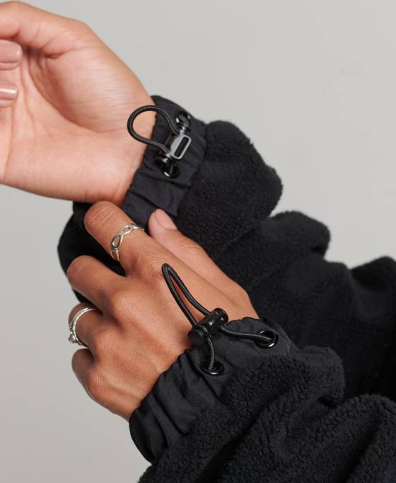 Superdry fleece hibrid tech îmbrăcăminte negru femei JX0Z5756