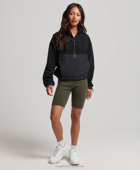 Superdry fleece hibrid tech îmbrăcăminte negru femei JX0Z5756