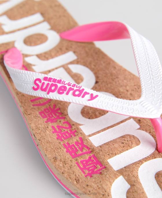 Superdry flip flop de plută pantofi alb femei JX0Z4403