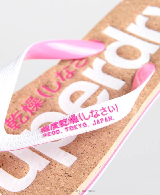 Superdry flip flop de plută pantofi alb femei JX0Z4403