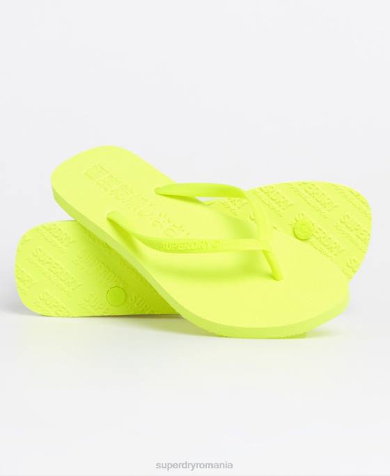 Superdry flip flop fluoro super elegant pantofi galben femei JX0Z6689
