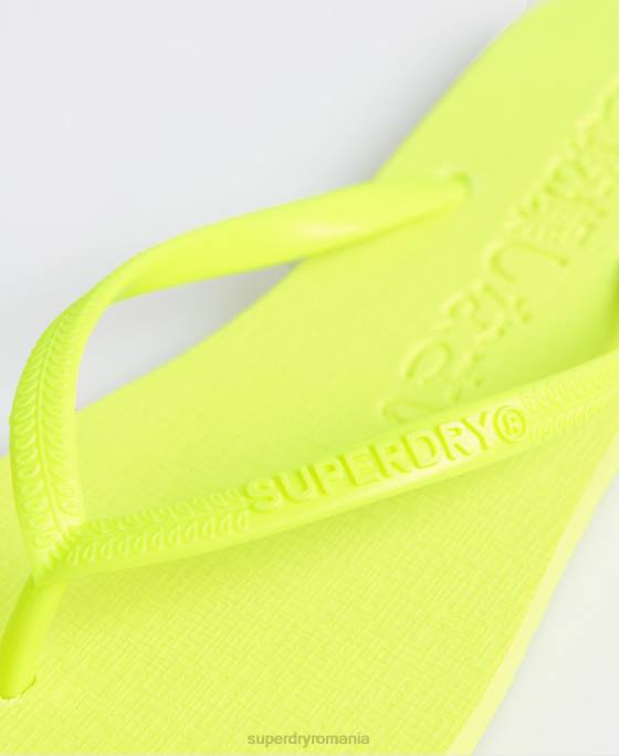 Superdry flip flop fluoro super elegant pantofi galben femei JX0Z6689
