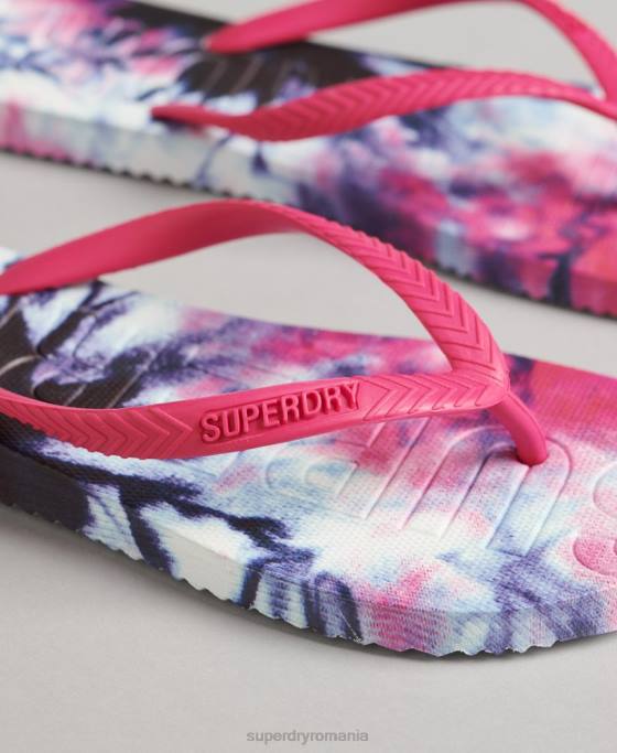 Superdry flip-flops cod tie colorat pantofi roz femei JX0Z6681