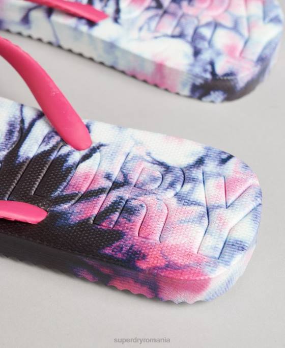 Superdry flip-flops cod tie colorat pantofi roz femei JX0Z6681