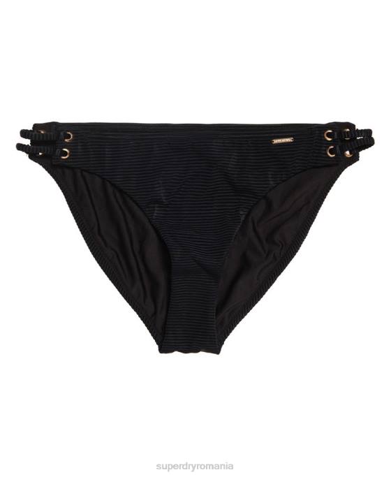 Superdry fund de bikini cu cupe texturate alice îmbrăcăminte negru femei JX0Z3253