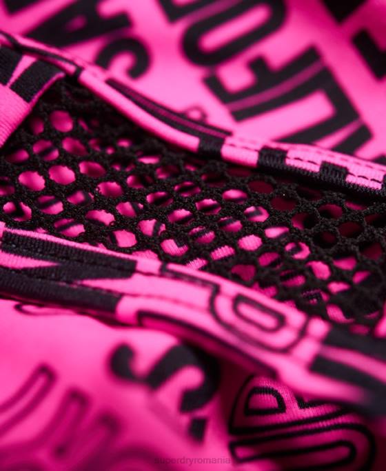 Superdry fund de bikini cu logo cali îmbrăcăminte roz femei JX0Z3266