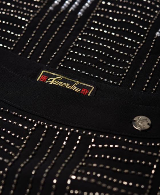 Superdry fusta de ghetar îmbrăcăminte negru femei JX0Z4168