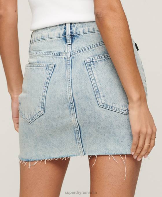 Superdry fusta mini denim vintage îmbrăcăminte albastru femei JX0Z4120