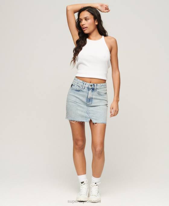 Superdry fusta mini denim vintage îmbrăcăminte albastru femei JX0Z4120