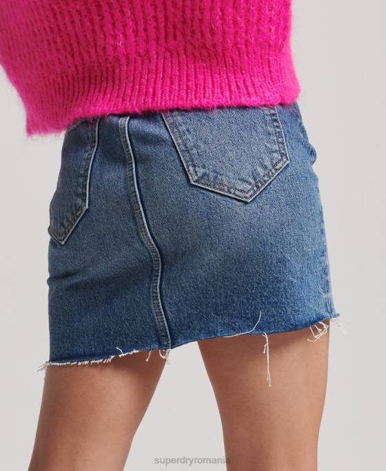 Superdry fusta mini denim îmbrăcăminte albastru femei JX0Z6739