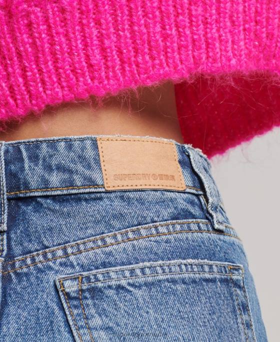 Superdry fusta mini denim îmbrăcăminte albastru femei JX0Z6739