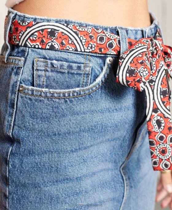Superdry fusta mini denim îmbrăcăminte albastru femei JX0Z6758