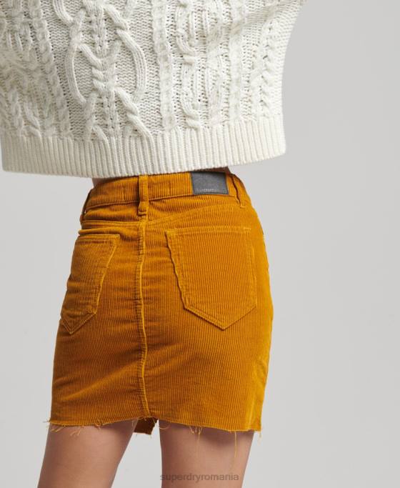 Superdry fusta mini denim îmbrăcăminte galben femei JX0Z6616