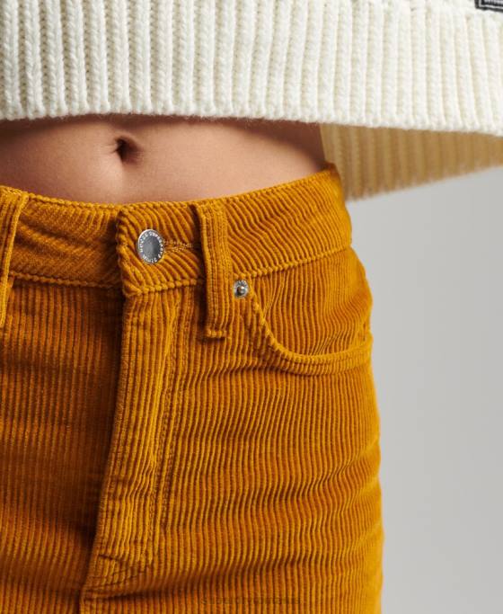 Superdry fusta mini denim îmbrăcăminte galben femei JX0Z6616