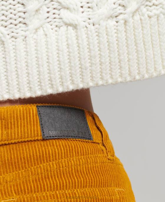 Superdry fusta mini denim îmbrăcăminte galben femei JX0Z6616