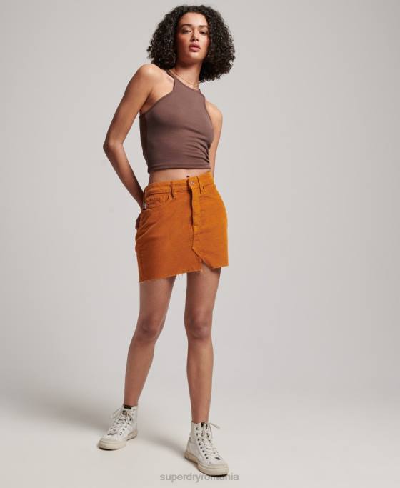 Superdry fusta mini din snur vintage îmbrăcăminte maro femei JX0Z4149