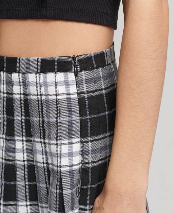 Superdry fusta mini plisata cu carouri îmbrăcăminte negru femei JX0Z4151