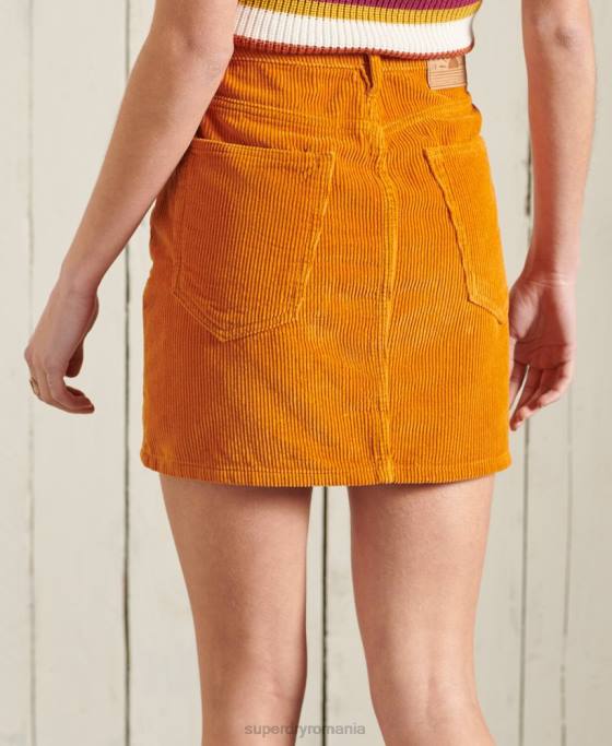 Superdry fusta mini snur îmbrăcăminte aur femei JX0Z6626