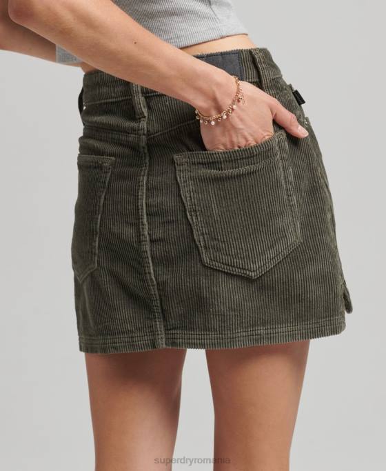 Superdry fusta mini snur îmbrăcăminte kaki femei JX0Z6634