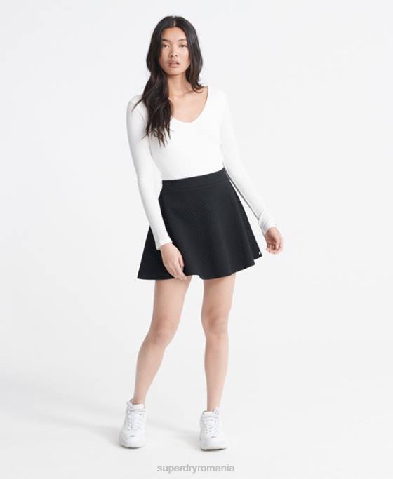 Superdry fusta skater Brooke îmbrăcăminte negru femei JX0Z4166