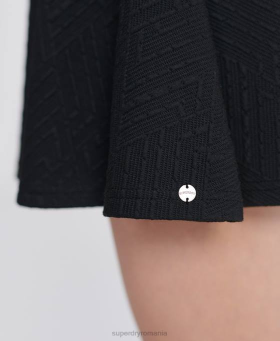 Superdry fusta skater Brooke îmbrăcăminte negru femei JX0Z4166