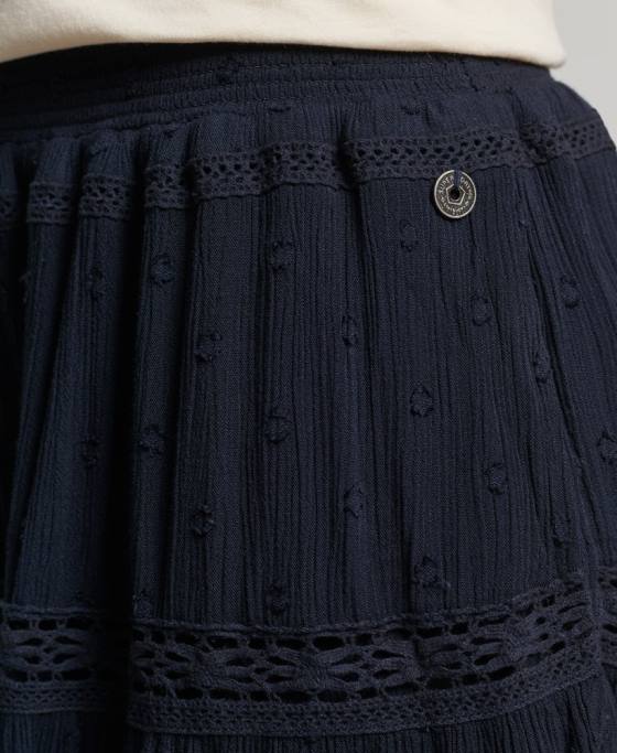 Superdry fustă mini din dantelă vintage îmbrăcăminte marina femei JX0Z4140