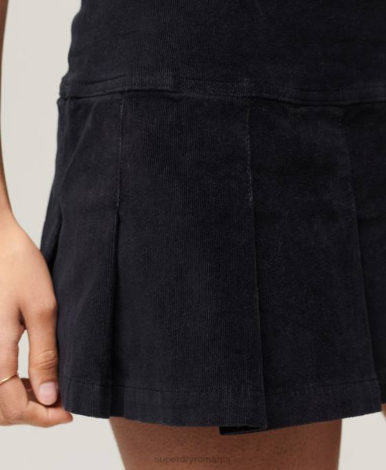 Superdry fustă mini plisată cu snur vintage îmbrăcăminte marina femei JX0Z4134