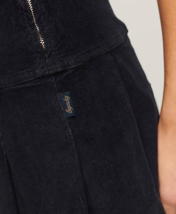 Superdry fustă mini plisată cu snur vintage îmbrăcăminte marina femei JX0Z4134