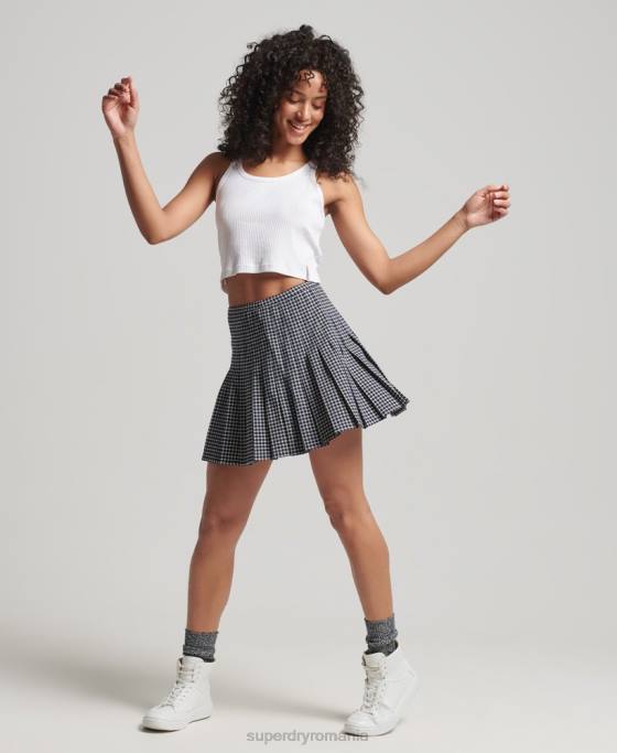 Superdry fustă mini plisată vintage îmbrăcăminte roșu femei JX0Z4148