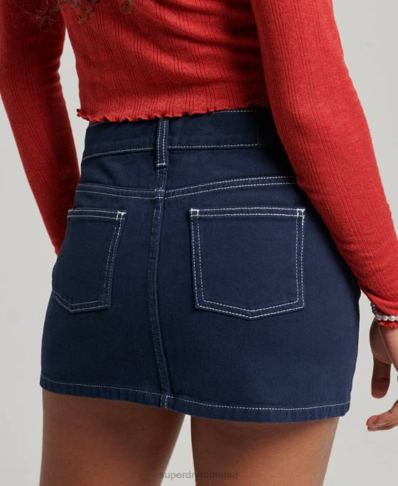 Superdry fustă mini îmbrăcăminte de lucru îmbrăcăminte marina femei JX0Z4142