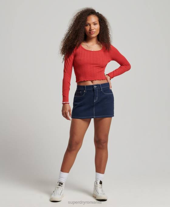 Superdry fustă mini îmbrăcăminte de lucru îmbrăcăminte marina femei JX0Z4142