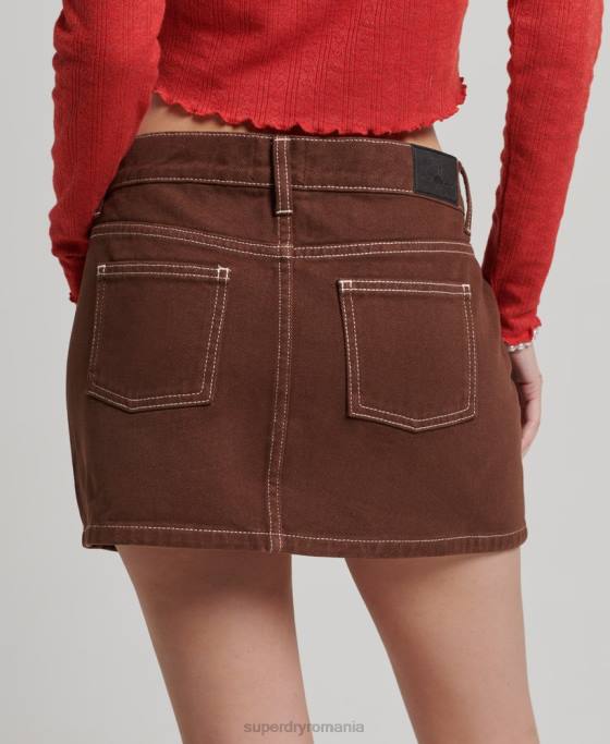Superdry fustă mini îmbrăcăminte de lucru îmbrăcăminte maro femei JX0Z4115