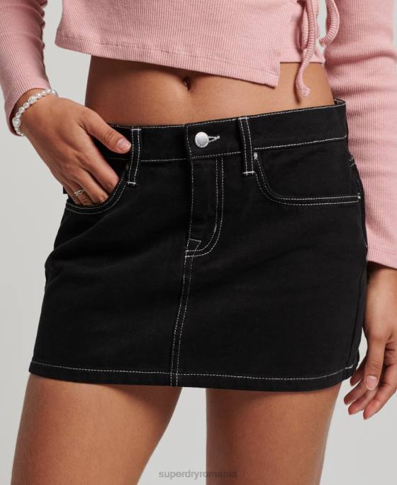 Superdry fustă mini îmbrăcăminte de lucru îmbrăcăminte negru femei JX0Z4132
