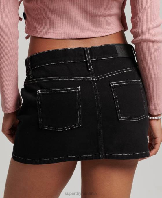 Superdry fustă mini îmbrăcăminte de lucru îmbrăcăminte negru femei JX0Z4132